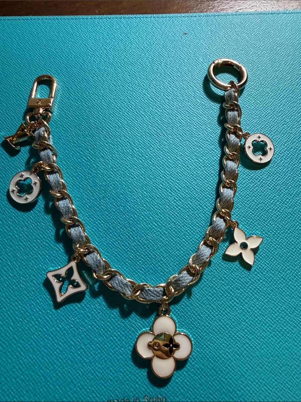 Denim Flower Bag Charm